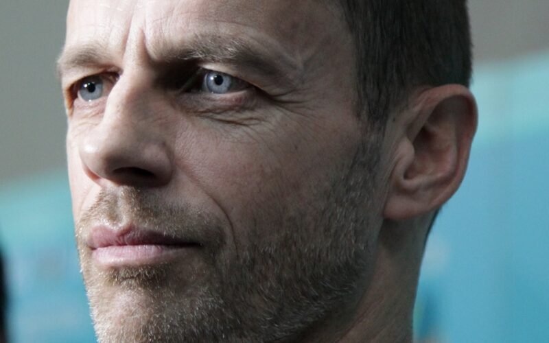 UEFA president Aleksander Ceferin at the presentation of the UEFA Euro 2020 logo in Saint Petersburg, Russia