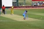 Punam Raut batting at the 2017 Women's Cricket World Cup (Wikimedia Commons file IMG_2691)