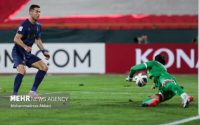 Cristiano Ronaldo in Al Nassr's kit in Tehran, September 2023.