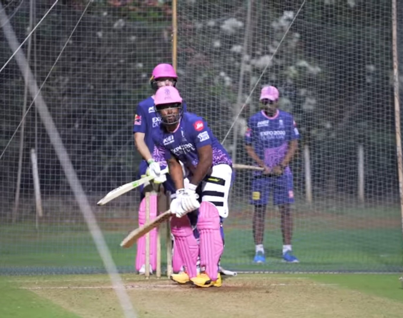 Sanju Samson batting in the nets